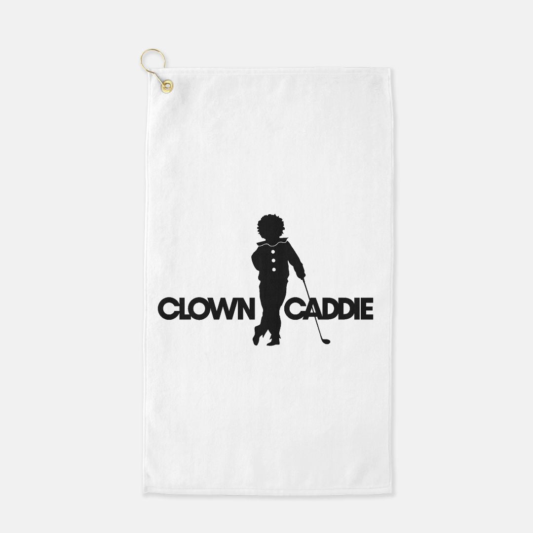 Clown Caddie Golf Towel White